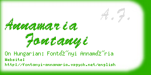 annamaria fontanyi business card